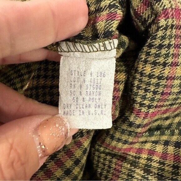 Vintage 80s Plaid Academia Doble Breasted Blazer and Skirt Suit Set Size Small - Picture 12 of 13